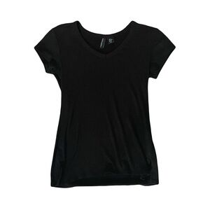Cynthia Rowley Black Short Sleeve V-Neck Tee